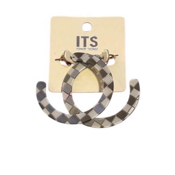 Jewelry - ITS Sense Checkered Hoop Earrings